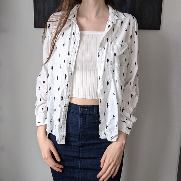 Lightning Bolt Print Button Up from Velvet Heart - Picture 2 of 5